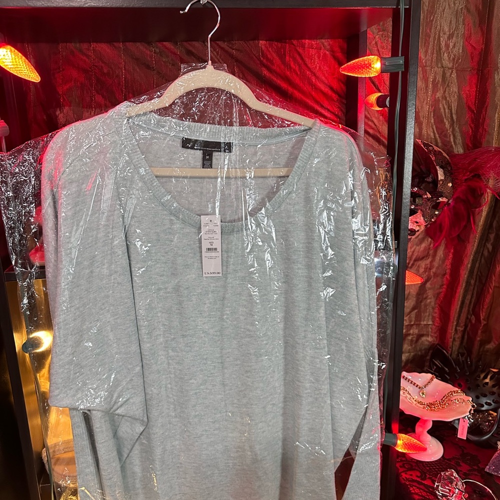 NWT WHBM Light Gray Blouse Tunic - M - Picture 5 of 13